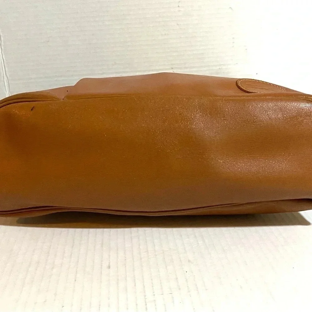 Longchamp brown leather shoulder handbag